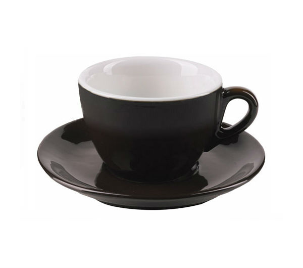 "AOSTA" Cappuccino Cups 167ml - black